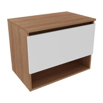Gabinete Banheiro 1 Porta 60Cm Suspenso Multimóveis Vcr10086 Amêndoa/Branco Amêndoa/Branco