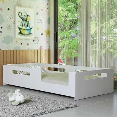 Cama Solteiro Montessoriana Amanda Branco Acetinado