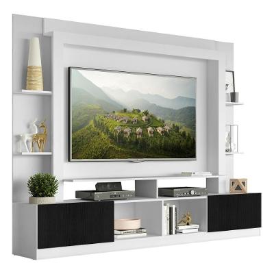 Estante Tv 65" E 2 Portas Oslo Multimóveis V3395 Branca/Preta Branco/Preto