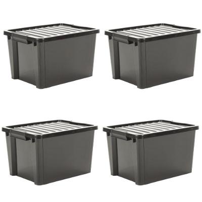 Kit 4 Organizadores Life Box 50 Lt - Preta Preta