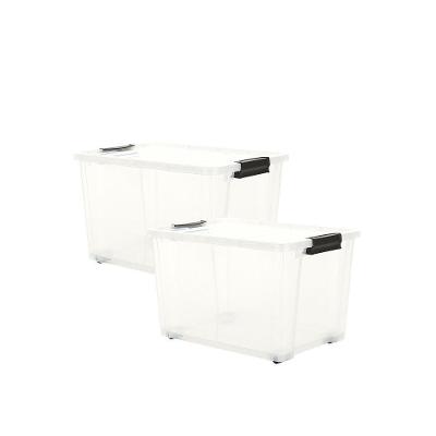 Kit 2 Organizadores Life Box 40 Lt - Trânslúcida Branca