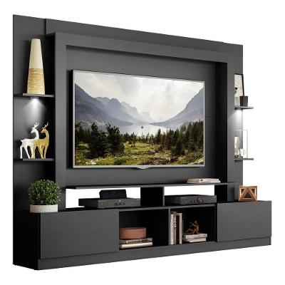 Estante Tv 65" Com Leds Berlim Multimóveis V3392 Preta Preto
