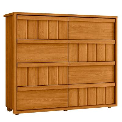 Cômoda Grande 8 Gavetas 100% Mdf Ripada Talita Cinamomo