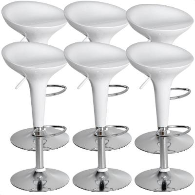 Banquetas Giratória Alta Tulipa Lotus Assento Abs Kit 06 Un Branco