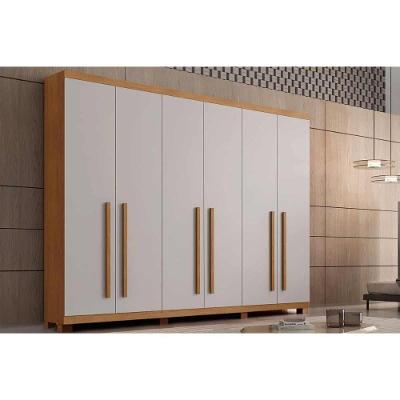 Guarda Roupa Casal 6 Portas E 6 Gavetas C- Pés Pernambuco Imbuia-off White - Rufato