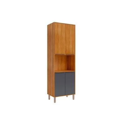 Paneleiro De Cozinha Divina C- 4 Portas E 1 Nicho P- Forno 70 Cm Cinamomo-titanium - Mgm