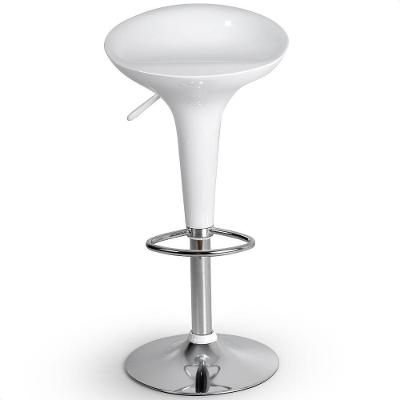 Banqueta Giratória Alta Tulipa Lotus Assento Abs Branco