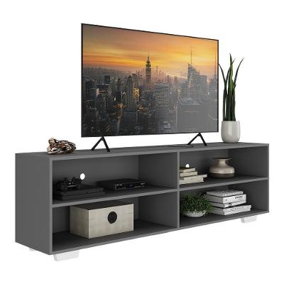 Rack Tv 75" Com Pés Jazz Multimóveis V1018 Grafite/Branco Grafite/Branco