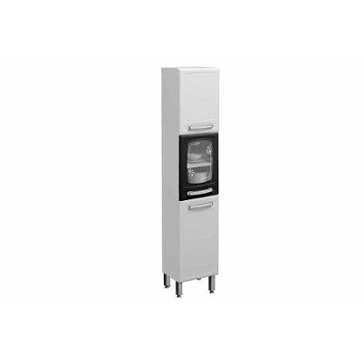 Paneleiro De Cozinha Evidence 7032 C- 3 Portas (1 C- Vidro) Branco-preto - Bertolini
