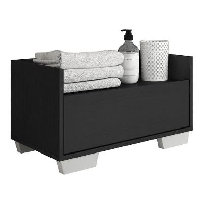 Gabinete Armário Banheiro 60Cm Multimóveis V3625 Preto/Branco Preto/Branco