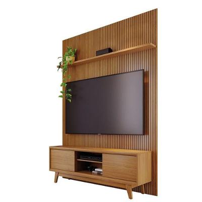 Composição Milo Bancada E Painel Para Tv 65 Polegadas Com Portas - Madetec Cumaru