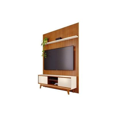 Composição Milo Bancada E Painel Para Tv 65 Polegadas Com Portas - Madetec Cinamomo Off White