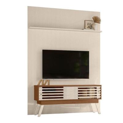 Composição Frizz New Premium Bancada E Painel Para Tv 65 Polegadas Com Portas - Madetec Naturale Off White