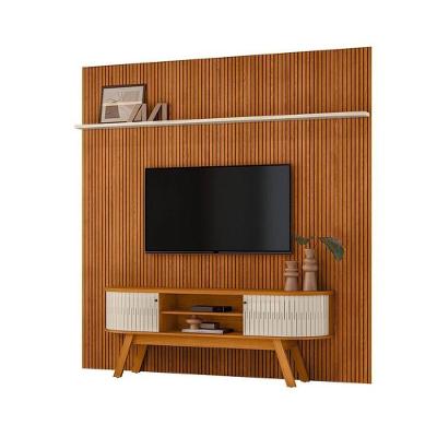 Composição New Laguna Bancada E Painel Para Tv 75 Polegadas Com Portas - Madetec Cinamomo Off White