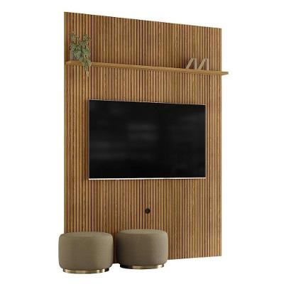 Painel New Interlagos Para Tv 75 Polegadas Do Piso Ao Teto - Madetec Cumaru