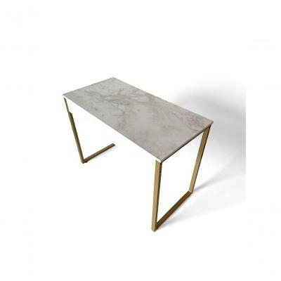 Mesa De Escritório Home Office Estilo Industrial - Metalon Dourado - 120 Cm Athena