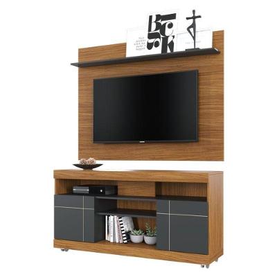 Rack Bancada Yara E Painel Para Tv Maia Noce Milano Preto Acetinado – Colibri