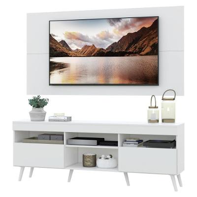 Rack Com Painel E Suporte Tv 65" Retrô Londres Multimóveis V3347 Branco Branco