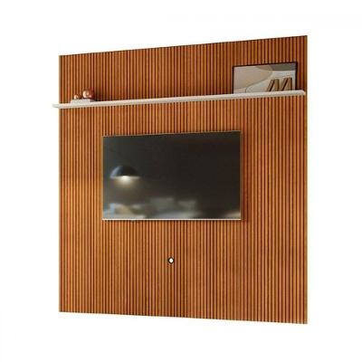 Painel New Guaporé Para Tv 75 Polegadas Do Piso Ao Teto - Madetec Cinamomo Off White
