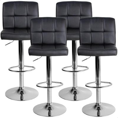 Banquetas Gomos Confort Giratória Estofada Cozinha Kit 04 Un Preto