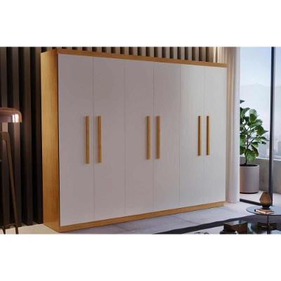 Guarda Roupa Solteiro 6 Portas E 2 Gavetas Espanha Imbuia-off White - Rufato