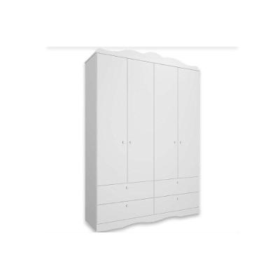 Guarda Roupa Infantil Encanto C- 4 Portas E 4 Gavetas Branco - Permóbili Baby