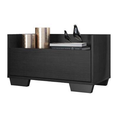Mesa De Cabeceira 80Cm Multimóveis V4001 Preta Preto