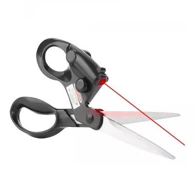 Tesoura Com Mira Laser Guia Corte Tecidos Patchwork Artesanato Papel Raio Precisao Multiuso Costura Hobby