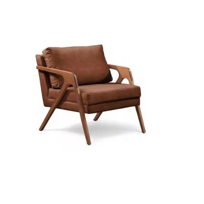 Conjunto 2 Poltronas Mona Luxo Madeira Maciça Corino Cor Caramelo