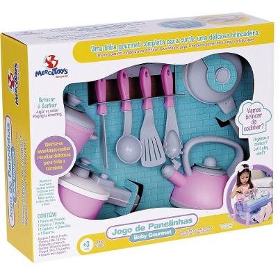Jogo De Panelinhas Baby Gourmet Rosa Brinquedo Para Meninas + 3 Anos