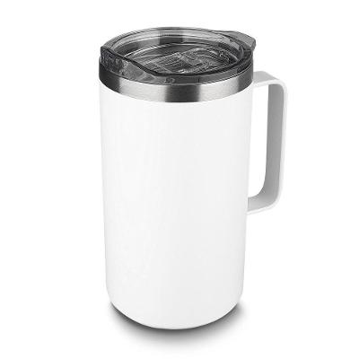 Caneca Térmica 750ml Branca Com Tampa De Isolamento Térmico