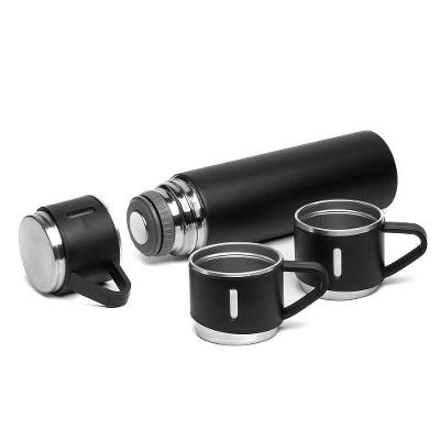 Garrafa Térmica Inox 500ml Com Conjunto De Canecas - Estilo E Funcionalidade Para Viagens