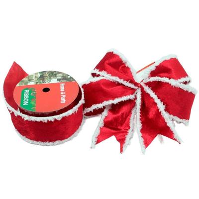Kit 3 Fitas Aramadas Vermelha Decoração Natalina 6,3cm 9,14m