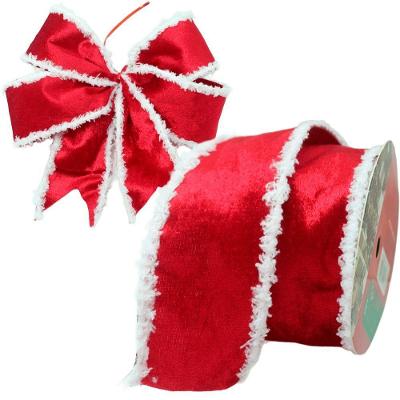 Kit 4 Fitas Aramadas Decoração Vermelha Natalina 6,3cm 9,14m