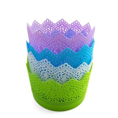 Kit Cesto Organizador Vazado Redondo 21cm Com 5 Unidades Para Cozinha Sala Closet Colorido; Tamanho: U