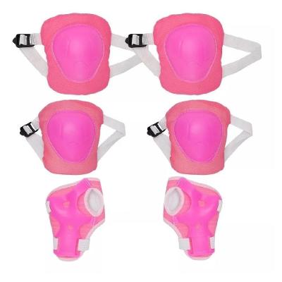 Kit De Proteção Infantil Joelheira Cotoveleira Protetor De Pulso Radical Acessorios Skate Patins Bike Esportes Rosa;