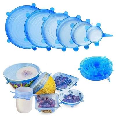 Kit 6 Tampas Ajustaveis Silicone Flexivel Potes Panelas Kit Jogo Latas Tampa Redonda Quadrada Universal Lavavel Reutiliz