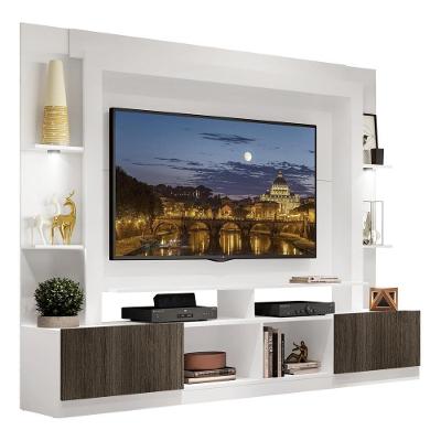 Estante Com Suporte Tv 65" E Leds Berlim Multimóveis V3384 Branca/Tenerife Branco/Tenerife