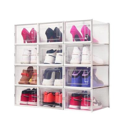 Kit 6 Caixa Sapateira Empilhavel Organizador Dobravel Guarda Roupa Sapatos Tenis Box Quarto Closet Lavanderia