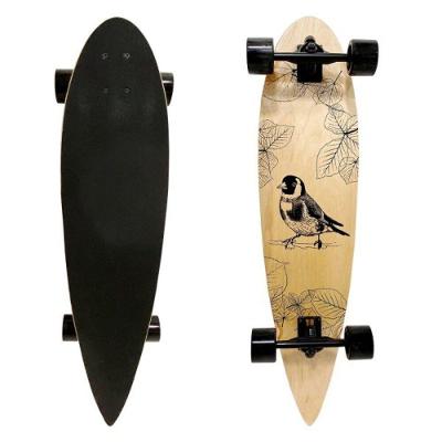 Skate Longboard Montado Em Madeira - Suporta Até 80kg