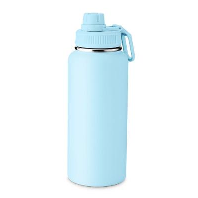 Garrafa Térmica Azul Com Alça E Bico - 960ml, Parede Dupla