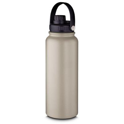 Garrafa Térmica De Aço Inox 1,1l Com Alça - Beige, Dupla Parede, Ideal Para Viagens