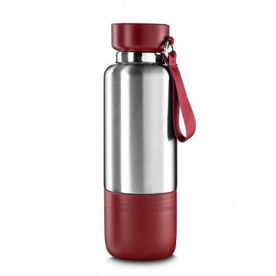 Garrafa Térmica Inox 500ml Com Copo E Porta Objetos - Vermelha