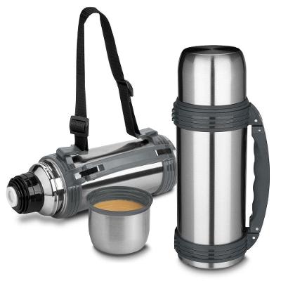 Garrafa Térmica Cinza Com Alça - 1,2 Litros De Capacidade