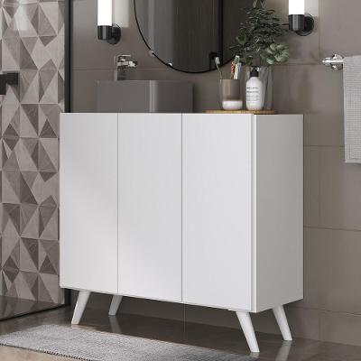 Gabinete Banheiro 3 Portas Retrô 90cm Mp5030 Branco