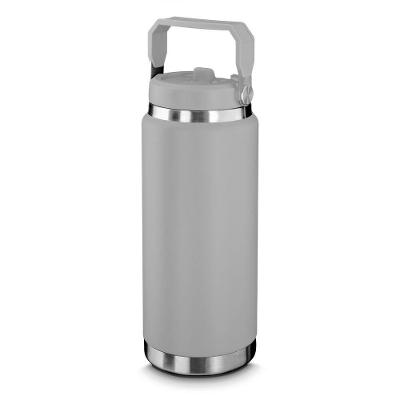 Garrafa Térmica Em Aço Inox Cinza 900ml Com Alça Para Bebidas Quentes E Frias