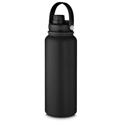 Garrafa Térmica Inox Preto 1,1l Com Alça - Parede Dupla Para Manter A Temperatura