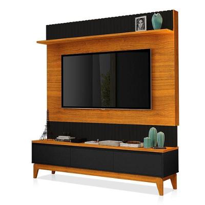 Painel Para Tv Antalya Freijó Preto - Luapa