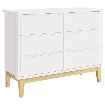 Cômoda Infantil 6 Gavetas Classic Branco Acetinado Com Pés Natural ? Reller