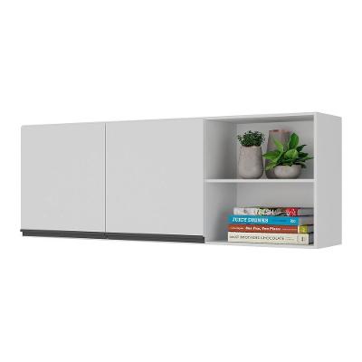 Armário De Cozinha Aéreo 150cm 2 Portas Veneza Multimóveis V3741 Branco/preto Branco/preto